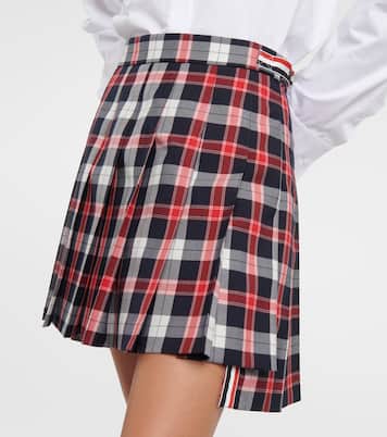 Minifalda en mezcla de lana plisada | Thom Browne