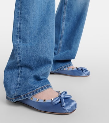 Rockstud satin ballet flats | Valentino Garavani