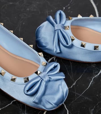 Rockstud satin ballet flats | Valentino Garavani