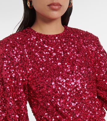 Sequined puff-sleeve maxi dress | Rotate