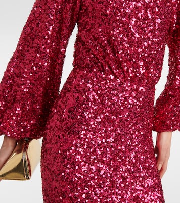 Sequined puff-sleeve maxi dress | Rotate