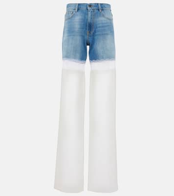 Jeans anchos con paneles de tul | Nensi Dojaka