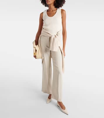 Ribbed-knit cotton-blend bouclé tank top | Toteme