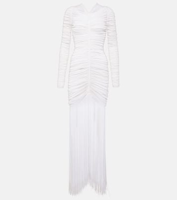 Guisa fringed shirred silk-blend gown | Khaite