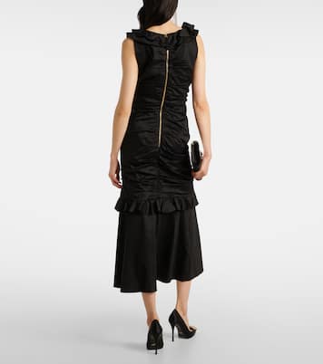 Ruffled cotton-blend midi dress | Carolina Herrera