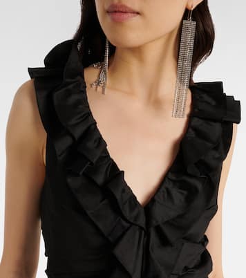 Ruffled cotton-blend midi dress | Carolina Herrera