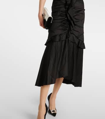 Ruffled cotton-blend midi dress | Carolina Herrera