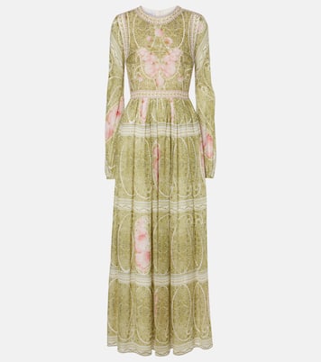 Vestido largo de georgette de seda floral | Giambattista Valli