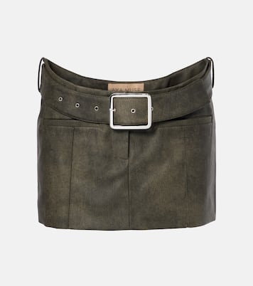 Kaya belted faux leather miniskirt | Aya Muse