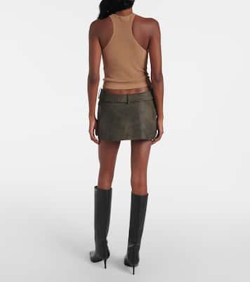Kaya belted faux leather miniskirt | Aya Muse