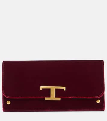 T Timeless Small velvet wallet on chain | Tod's