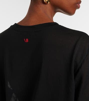 Cotton-blend crêpe T-shirt | Victoria Beckham