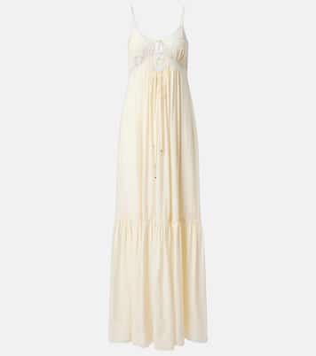 Robe longue en soie et dentelle | Chloé