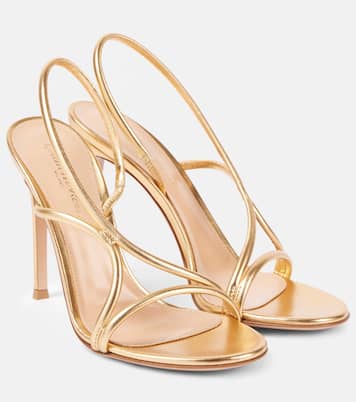 Sandalen 105 aus Metallic-Leder | Gianvito Rossi