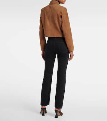 Giacca cropped Bleeker in suede | Nour Hammour
