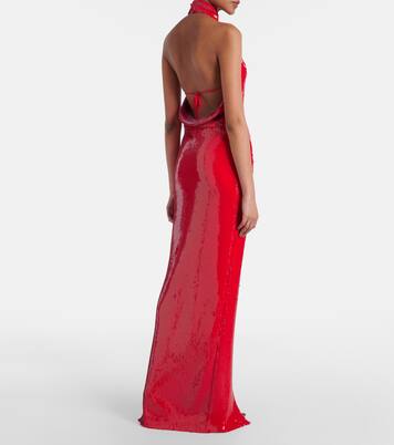 Sequined halterneck gown | Balmain