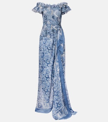 Abito midi Ivanna off-shoulder con  stampa a fiori | Ralph Lauren Collection