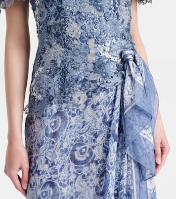 Abito midi Ivanna off-shoulder con  stampa a fiori | Ralph Lauren Collection