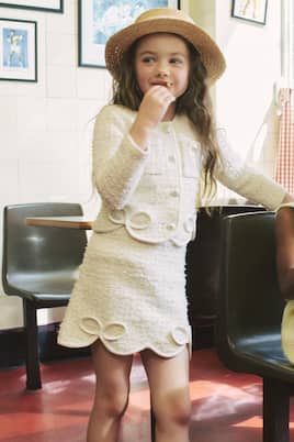 Bow bouclé skirt | Self-Portrait Kids