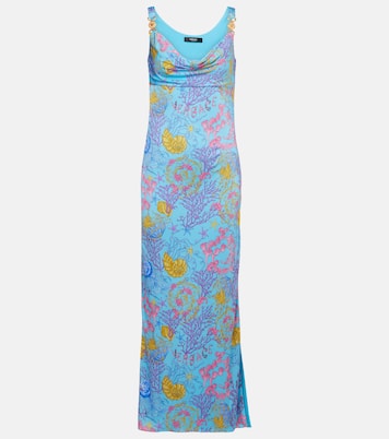 Underwater Barocco draped jersey gown | Versace