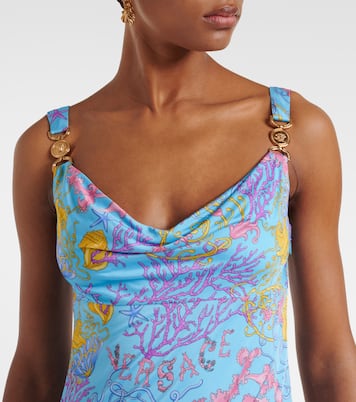 Underwater Barocco draped jersey gown | Versace