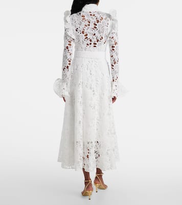 Aliyah belted lace midi dress | Leo Lin