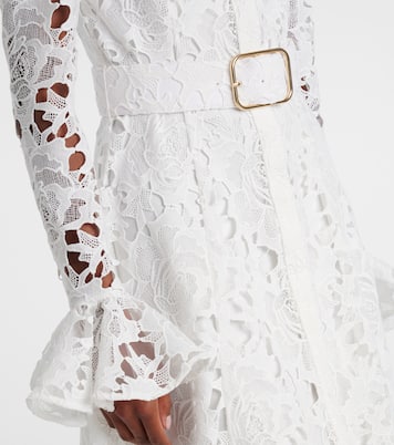 Aliyah belted lace midi dress | Leo Lin