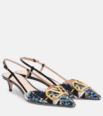Slingback-Pumps VLogo Signature 40 mit Pailletten | Valentino Garavani
