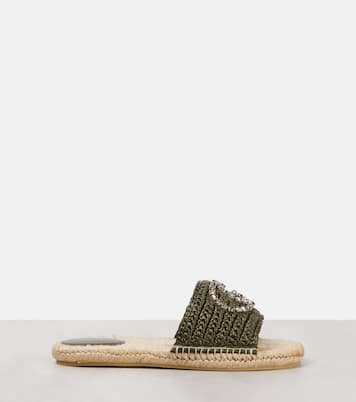 GG embellished raffia slides | Gucci
