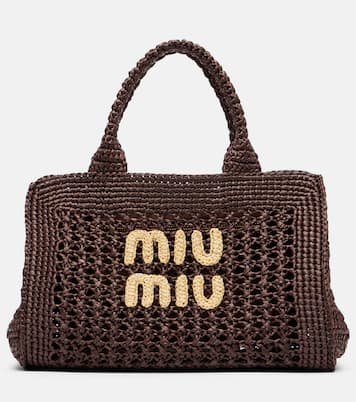 Borsa con logo effetto rafia | Miu Miu