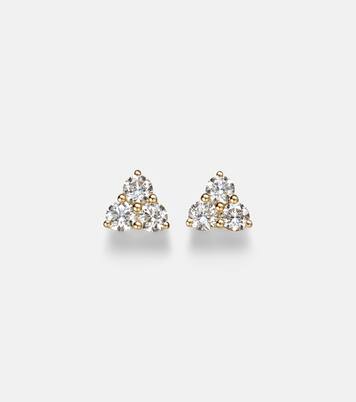 Trillion Medium 18kt gold earrings with diamonds | Anita Ko