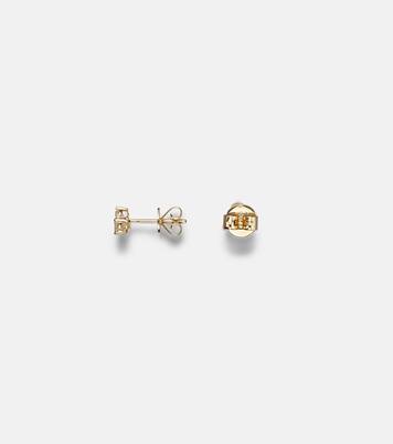 Trillion Medium 18kt gold earrings with diamonds | Anita Ko