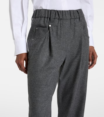 Cropped wool and cashmere straight pants | Brunello Cucinelli