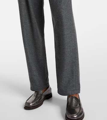 Cropped wool and cashmere straight pants | Brunello Cucinelli