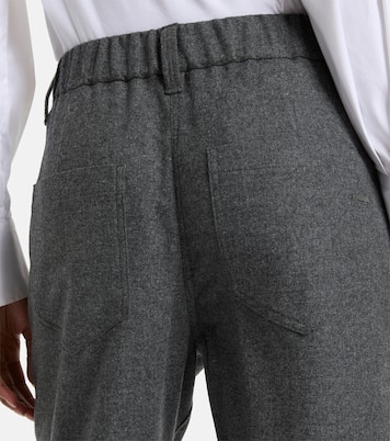 Cropped wool and cashmere straight pants | Brunello Cucinelli