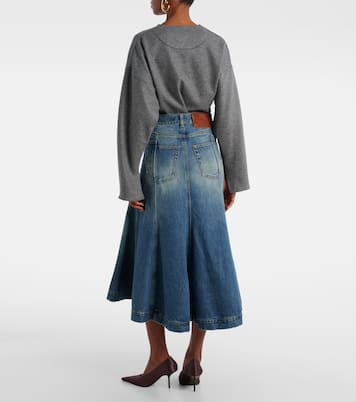 Midirock aus Denim | Victoria Beckham