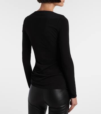 Gathered leather-trimmed top | Coperni