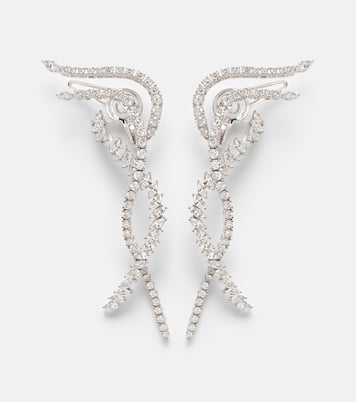 Y-Couture 18kt white gold drop earrings with diamonds | Yeprem