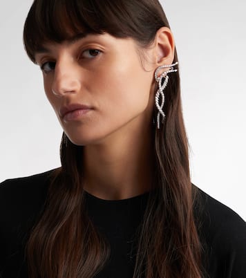 Y-Couture 18kt white gold drop earrings with diamonds | Yeprem