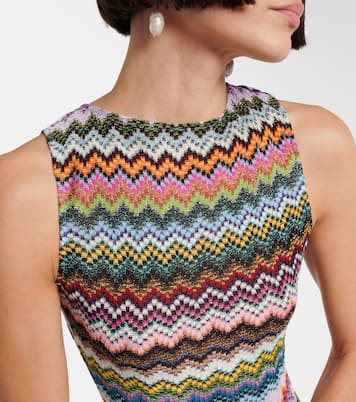 Zig Zag open-back lamé minidress | Missoni