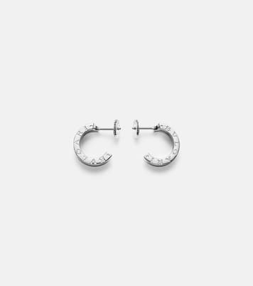 B.zero1 18kt white gold hoop earrings with diamonds | Bvlgari