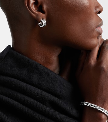 B.zero1 18kt white gold hoop earrings with diamonds | Bvlgari