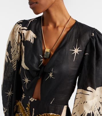 Pradera Geométrica linen maxi dress | Johanna Ortiz