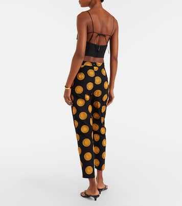 Imperia cutout linen crop top | Cala de la Cruz