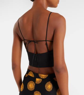 Imperia cutout linen crop top | Cala de la Cruz