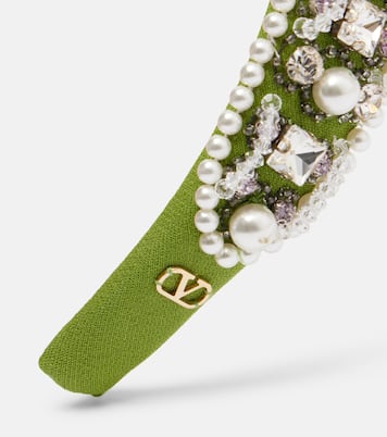 Embellished wool and silk headband | Valentino