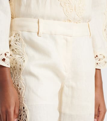 Awaken embroidered linen flared pants | Zimmermann