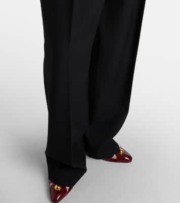 Pleated high-rise wool gabardine wide-leg pants | Chloé