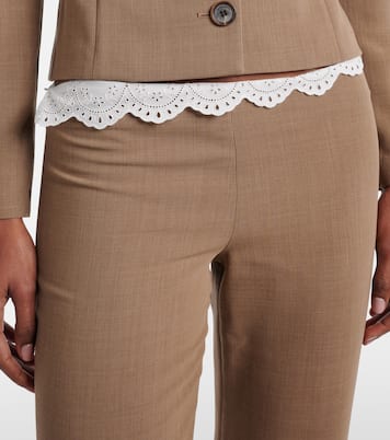 Gerade Hose aus Wolle mit Spitze | Magda Butrym