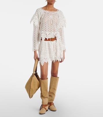 Hanta floral cotton lace miniskirt | Isabel Marant